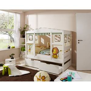 Hausbett Mini Safari V Massivholz Kiefer, lackiert - Weiß