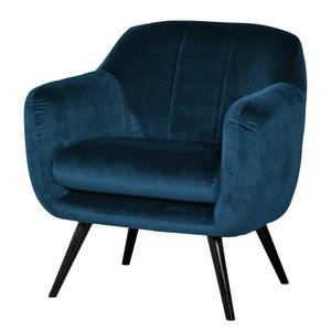 Fauteuil Bowhill fluweel - Donkerblauw