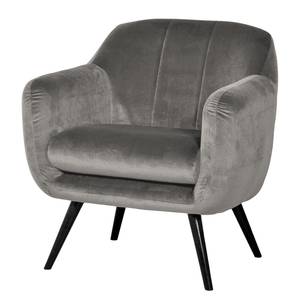 Fauteuil Bowhill fluweel - Lichtgrijs