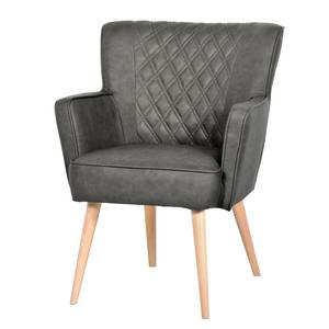 Fauteuil Cristalina V antieke leerlook - Met armleuningen