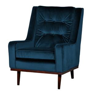 Fauteuil Pirapora fluweel - Donkerblauw