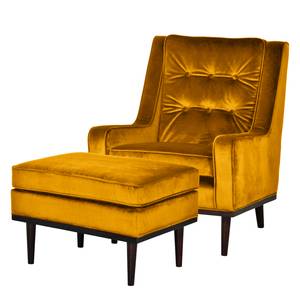 Fauteuil Pirapora Velours - Jaune moutarde