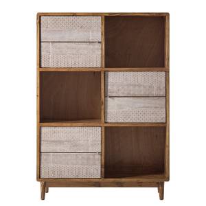 Highboard Buuda massief acaciahout - ecrukleurig/acaciahout