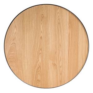 Table basse Permet Placage en bois véritable - Chêne / Noir - Diamètre : 100 cm