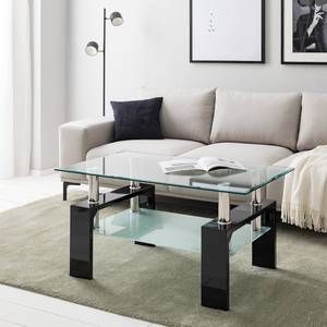 Salontafel Glassy glas - Hoogglans zwart