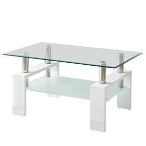 Salontafel Glassy glas - Hoogglans wit