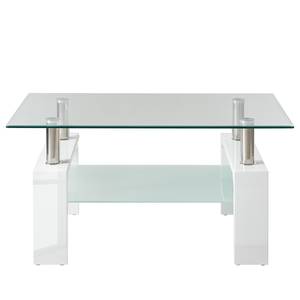 Table basse Glassy Verre - Blanc brillant