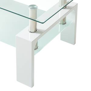 Table basse Glassy Verre - Blanc brillant