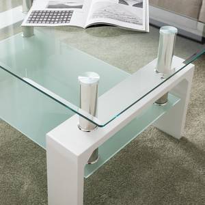 Table basse Glassy Verre - Blanc brillant