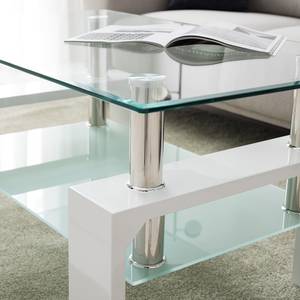 Table basse Glassy Verre - Blanc brillant