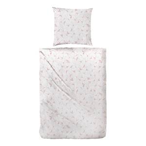 Beddengoed Crepe Rose katoen - Wit/roze - 155x220cm + kussen 80x80cm