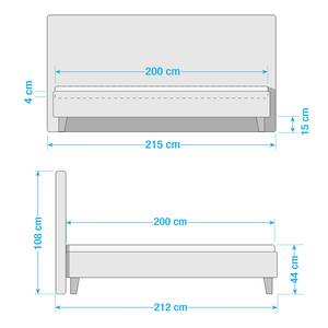 Letto imbottito Balvano Bluastro grigio - 200 x 200cm