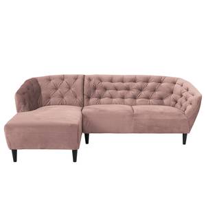 Hoekbank Firmat fluweel - Mauve - Longchair vooraanzicht links