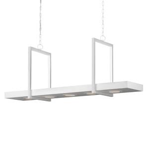 Hanglamp Calamona melkglas/staal - 5 lichtbronnen - Wit - Aantal lichtbronnen: 5