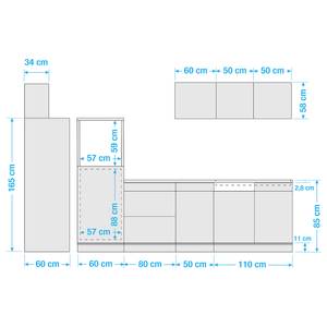 Keukenblok Rom II (9-delig) Wit - Zonder elektrische apparatuur