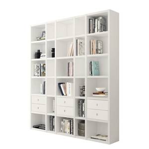 Bibliothèque Emporior XI Blanc crème - Largeur : 190 cm