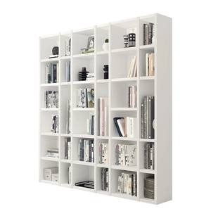 Boekenkast Emporior XIV crèmewit - Crèmewit - Breedte: 216 cm