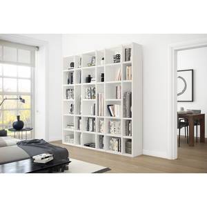 Boekenkast Emporior XIV crèmewit - Crèmewit - Breedte: 216 cm