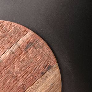 Bijzettafel Fylo metaal/massief oud hout - zwart - Hoogte: 77 cm