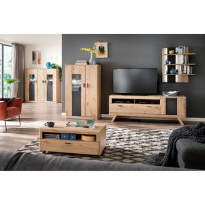 Open wandkast Coulogne balkeneikenhouten look/antracietkleurig