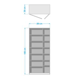 Vitrinenschrank Coulogne Balkeneiche Dekor / Anthrazit