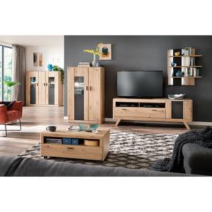 Tv-meubel Coulogne II balkeneikenhouten look/antracietkleurig - Breedte: 179 cm