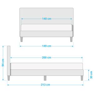 Letto imbottito Drove Include rete a doghe. - HellMarrone - 140 x 200cm