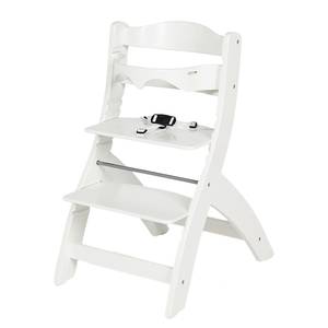 Chaise haute Thilo Peuplier massif - Blanc - Blanc