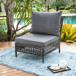 Loungesofa Kylo (2-teilig) Webstoff / Polyrattan - Grau / Anthrazit