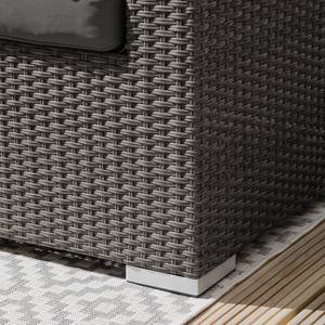 Loungeset Paradise Lounge II (4-teilig) Webstoff / Polyrattan - Anthrazit / Grau