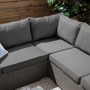 Loungeset Paradise Lounge II (4-teilig) Webstoff / Polyrattan - Anthrazit / Grau