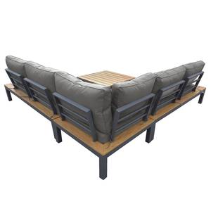 Set divano Quid II (4 pezzi) Polywood/Tessuto - Antracite/Rovere