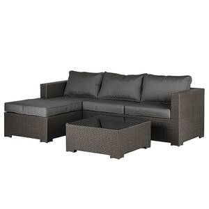 Loungeset Paradise Lounge (3-teilig) Polyrattan / Textil - Anthrazit