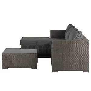 Loungeset Paradise Lounge (3-teilig) Polyrattan / Textil - Anthrazit