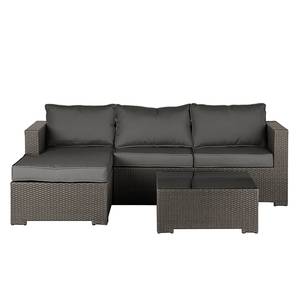 Loungeset Paradise Lounge (3-delig) polyrotan/textiel - antracietkleurig