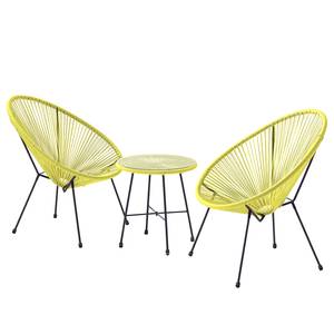 Salon de jardin Copacabana - 3 éléments Fer / Matière plastique - Citron - Citron