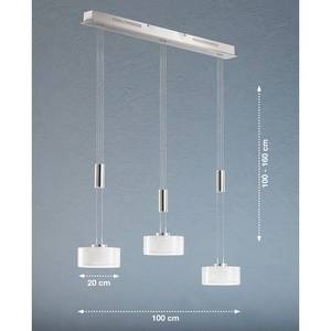 LED-hanglamp Calw II transparant glas/nikkel - 3 lichtbronnen - Wit