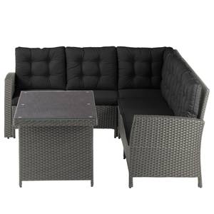 Essgruppe Salerno I (2-teilig) Polyrattan / Webstoff - Grau / Anthrazit