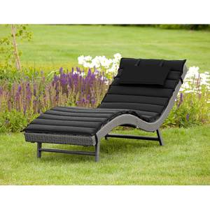 Chaise longue Piacenza I Polyrotin / Tissu  - Anthracite / Gris