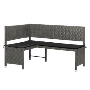 Eckbank Ravello I Polyrattan / Webstoff - Anthrazit / Grau