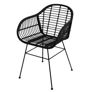 Chaises de jardin KALO lot de 2 Polyrotin / Acier - Noir