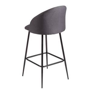 Chaises de bar Finley (lot de 2) Tissu / Acier inoxydable - Gris / Noir