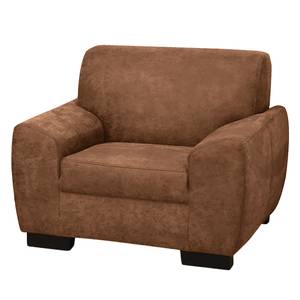 Fauteuil Piru antieke leerlook - Cognackleurig