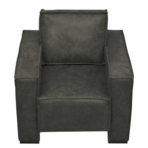 Fauteuil Loiza antieke leerlook - Grijs