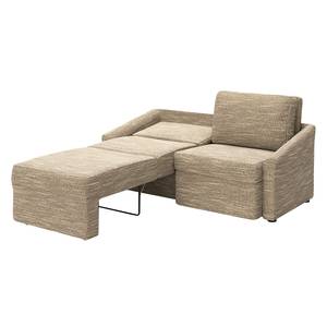 Boxspring-Schlafsofa Befasy Webstoff Folmar: Hellbraun