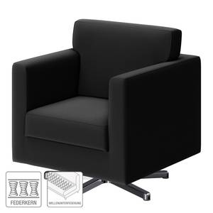 Fauteuil Nibley II Cuir pigmenté - Noir