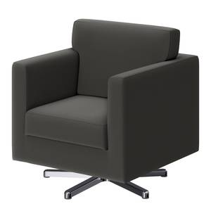 Fauteuil Nibley II gepigmenteerd leer - Antraciet