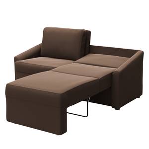 Boxspring-Schlafsofa Befasy Microfaser Meli: Braun