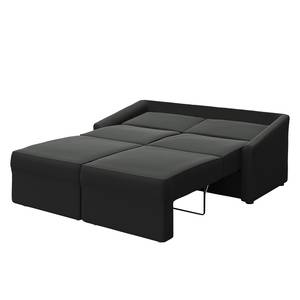 Boxspring-Schlafsofa Befasy Microfaser Meli: Schwarz