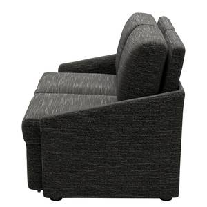 Boxspring-Schlafsofa Befasy Webstoff Folmar: Schwarz